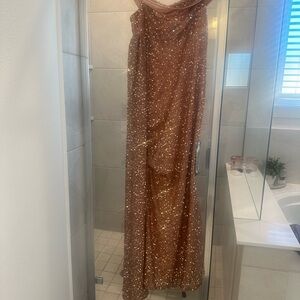 Elegant Sequin Gown in Brown maternity